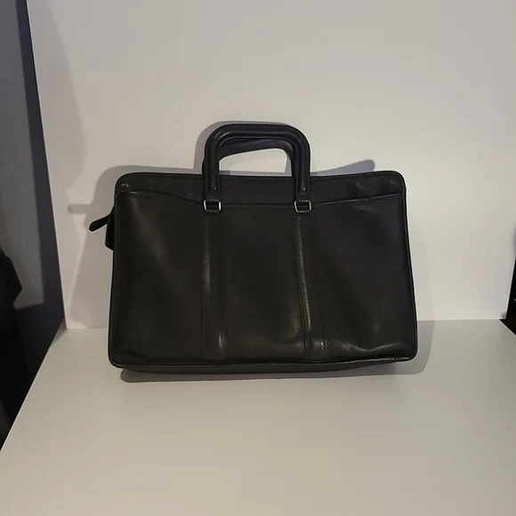 Coach Embassy Briefcase Portfolio Laptop Bag Black Leather076-8031